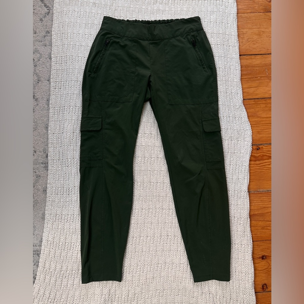 Athleta Dark Green Cargo Track Joggers